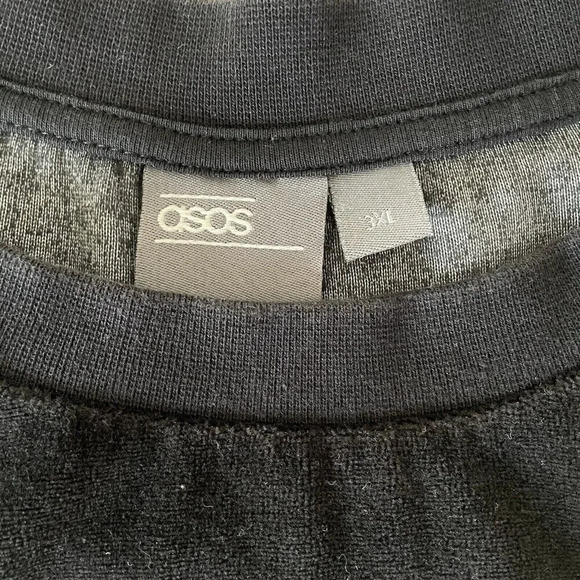 ASOS Long Sleeve 3X Velvet Sweatshirt Top Black Embroidered Lounge Boho - Picture 5 of 9